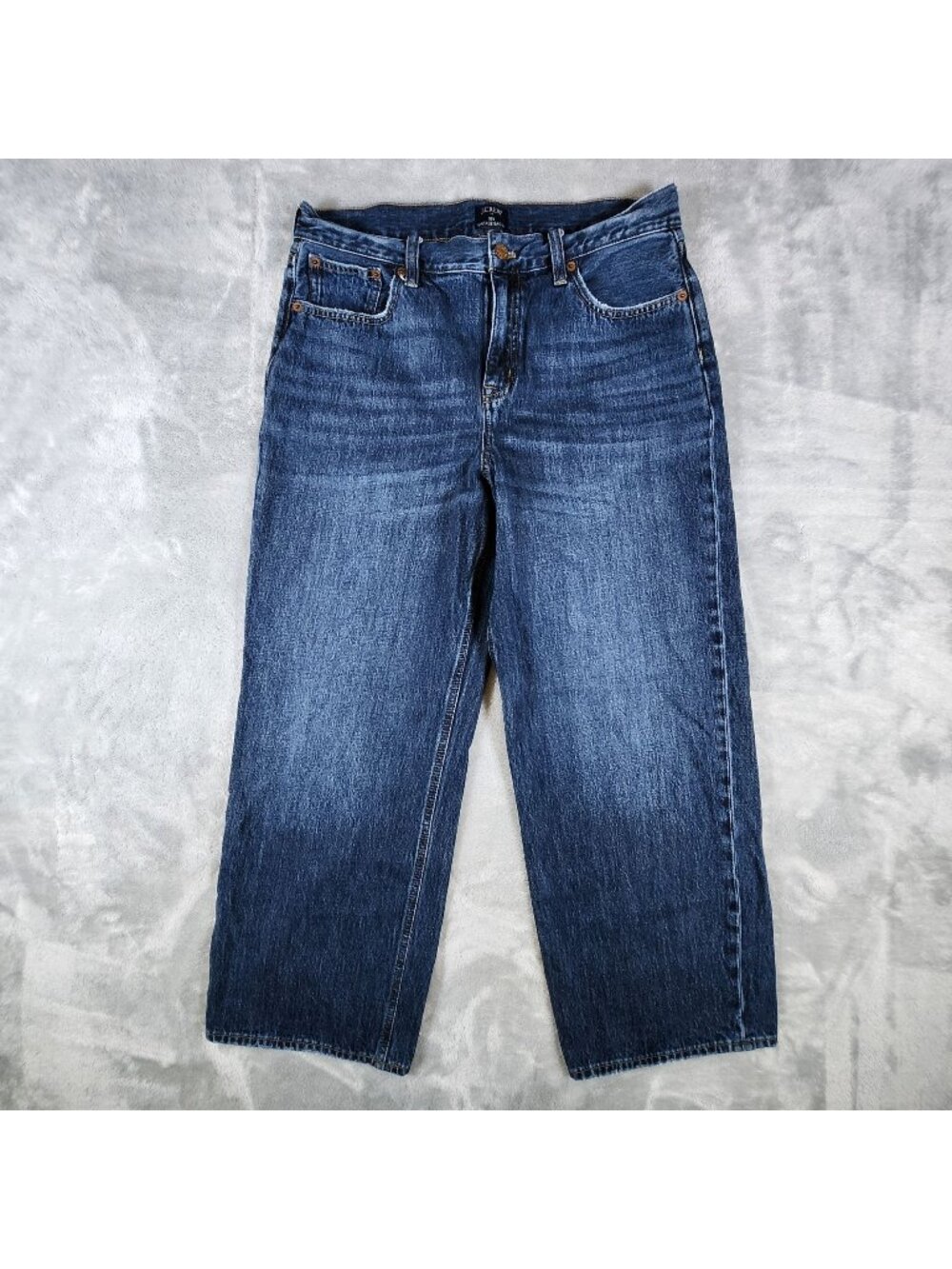 J Crew 90 Vintage Baggy Jeans 29 Denim Y2k Cropped Medium Wash Wide Leg High Ris